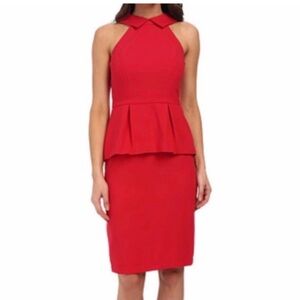 BCBG Red Dress with Peplum